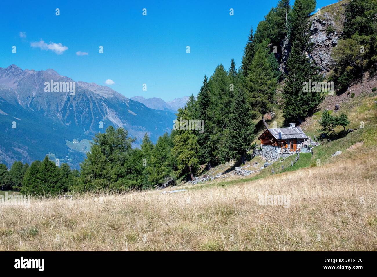 Chalets de montagne en Valtellina près de Bormio - Italie Banque D'Images