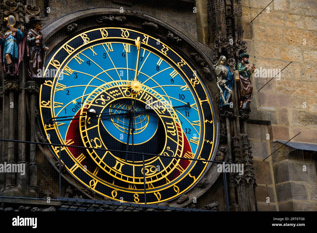 Horloge astronomique médiévale de Prague ou Prajue Orloj sur la vieille mairie, place de la vieille ville, Prague, République tchèque. Banque D'Images