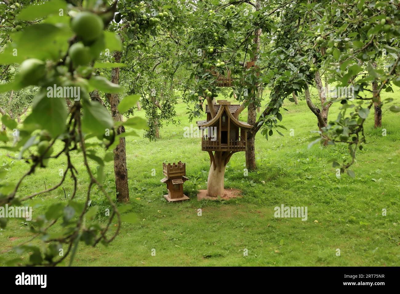 La ferme de pommes où le cidre est fabriqué Banque D'Images