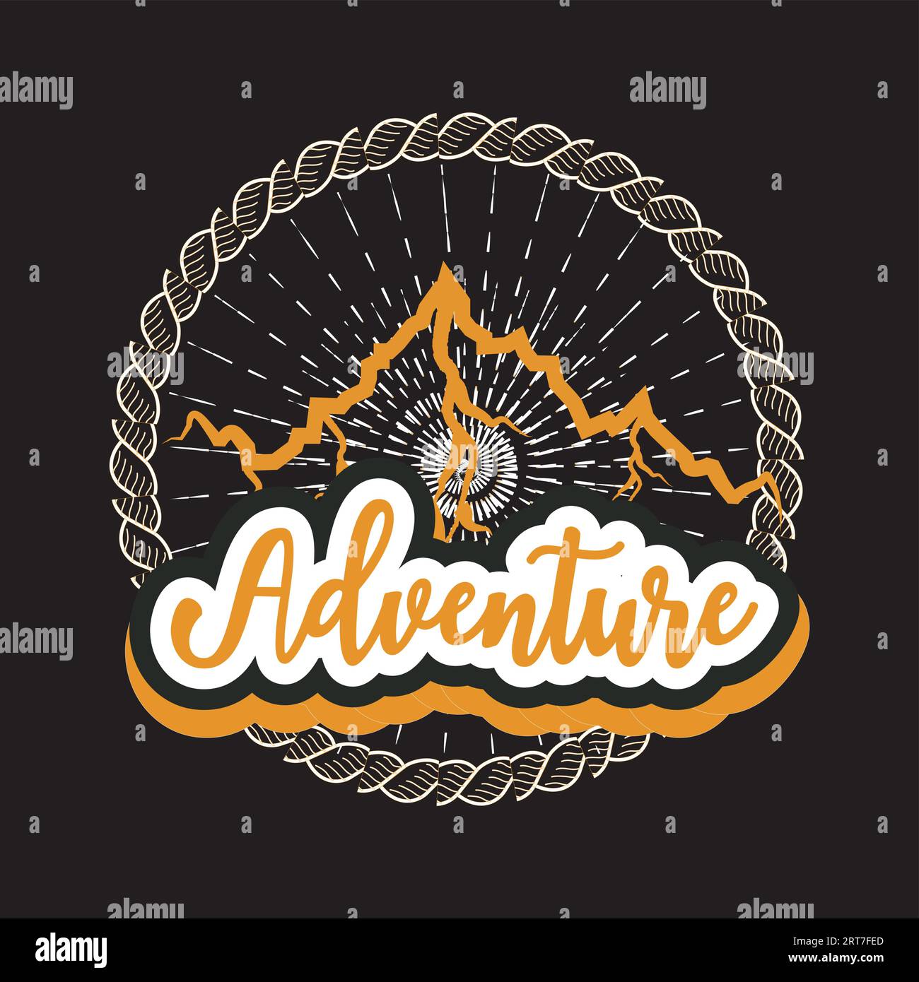 T-shirt Adventure sombre Illustration de Vecteur
