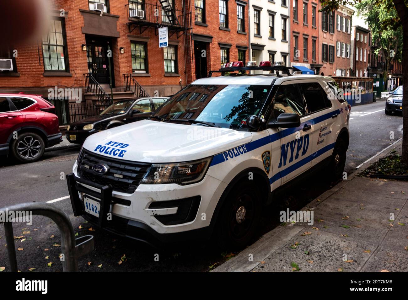 Voiture de police à New York, New York, États-Unis Banque D'Images