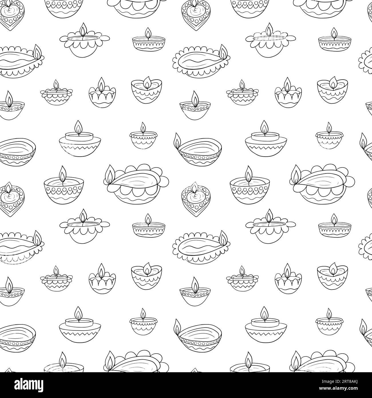 Diwali lampes modèle sans couture Illustration de Vecteur