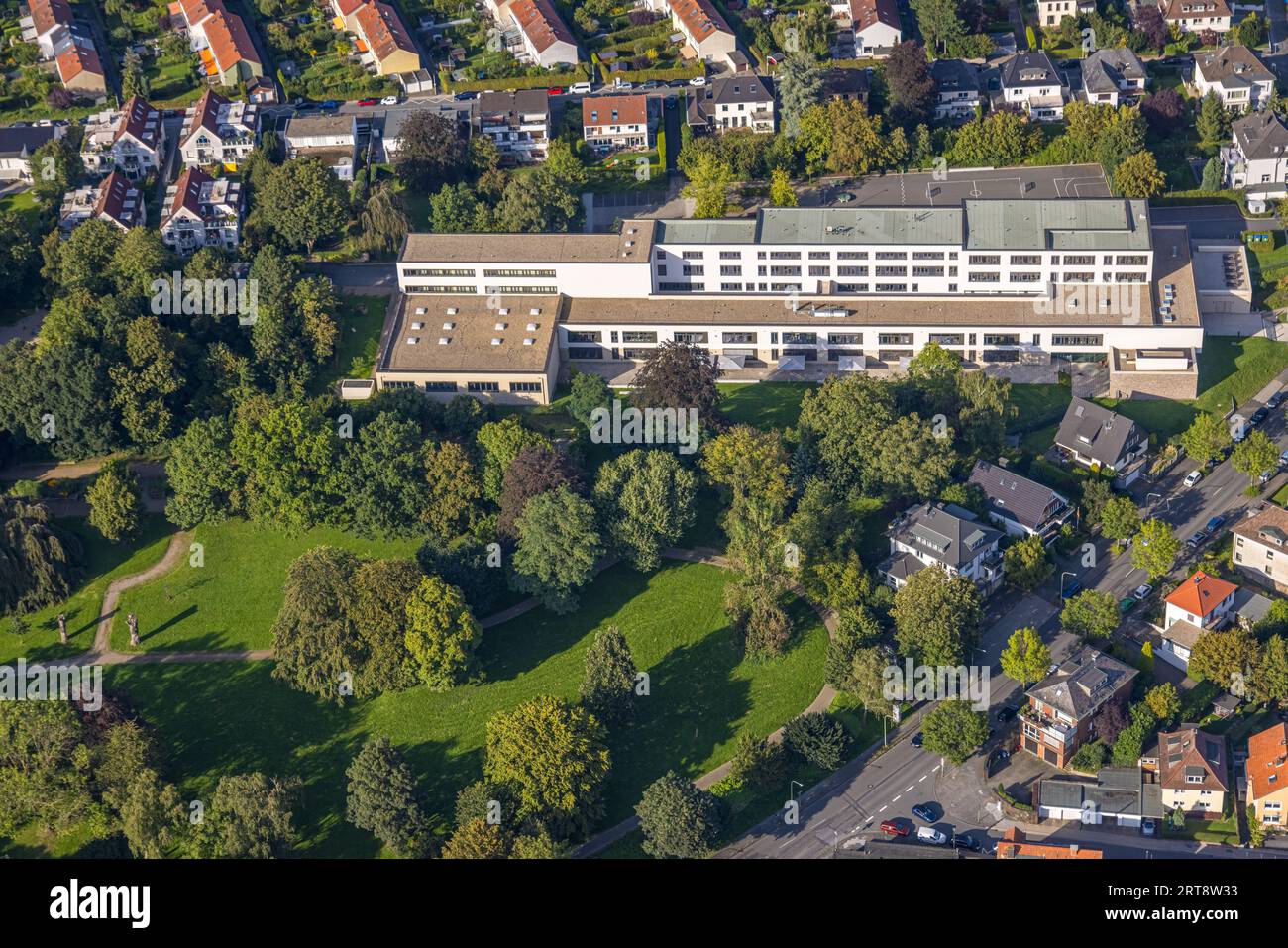 Vue aérienne, centre d'escrime Hagen, Altenhagen, Hagen, région de la Ruhr, Rhénanie du Nord-Westphalie, Allemagne, DE, Europe, École d'escrime, photographie aérienne, Spor Banque D'Images