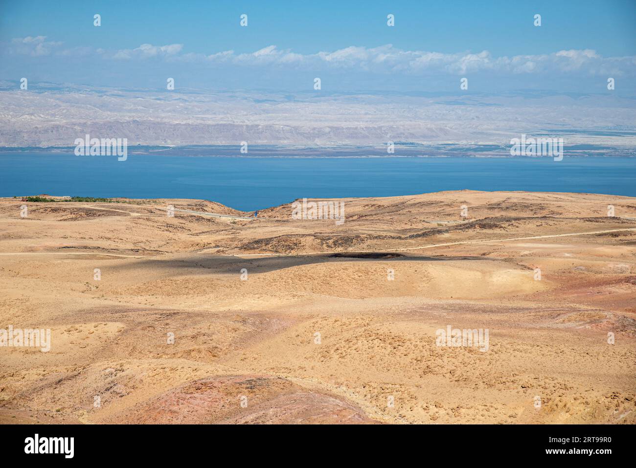 Vue sur la mer Morte, Jordanie Banque D'Images