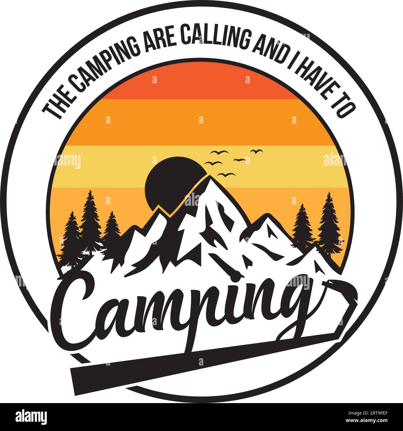 Motif T-shirt Camping Illustration de Vecteur