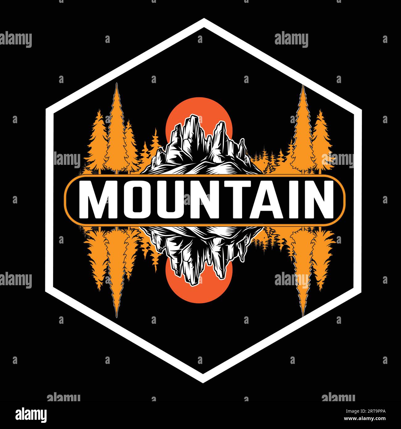 Motif montagne T-shirt Illustration de Vecteur