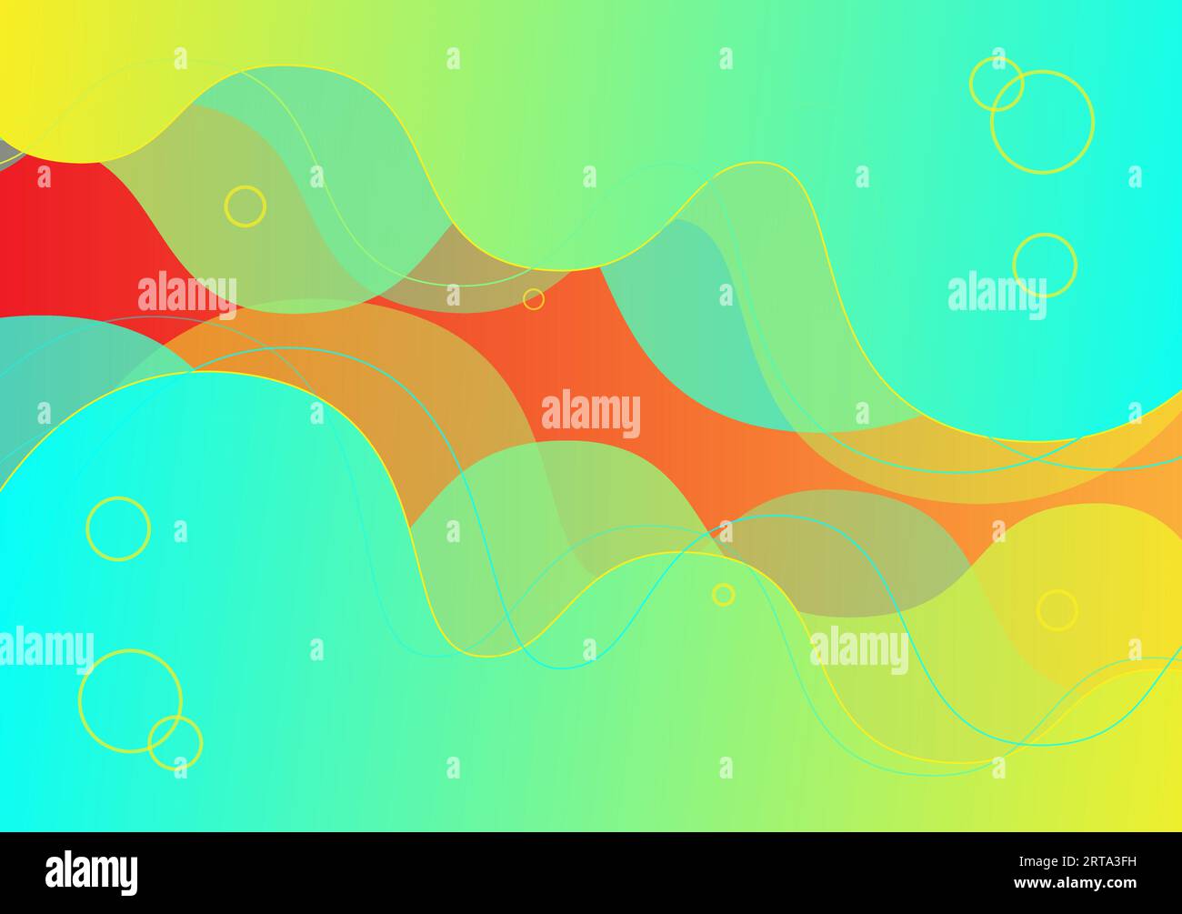 Illustration vectorielle de fond d'onde jaune bleu abstrait. fond d'onde jaune bleu lisse abstrait. fond coloré avec arc-en-ciel Illustration de Vecteur