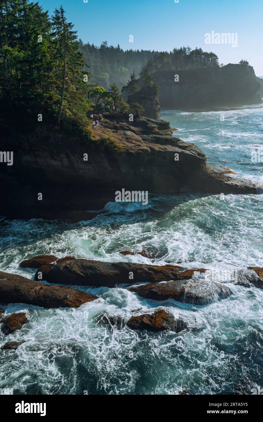 Cape Flattery situé sur la réserve Makah dans le point le plus nord-ouest de Washington Banque D'Images