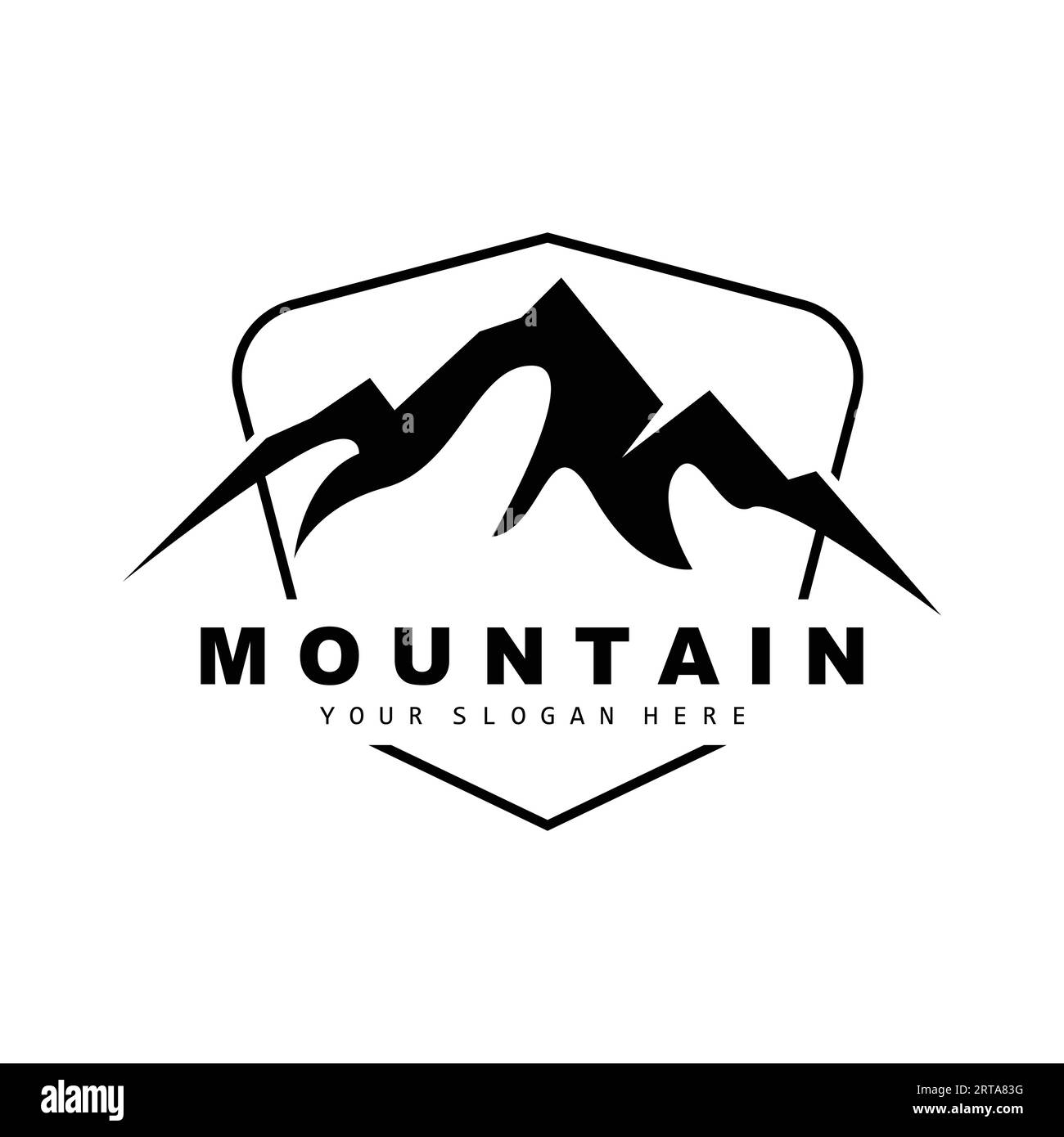 Conception de logo de montagne, Vector place pour les amoureux de la nature Hiker Illustration de Vecteur
