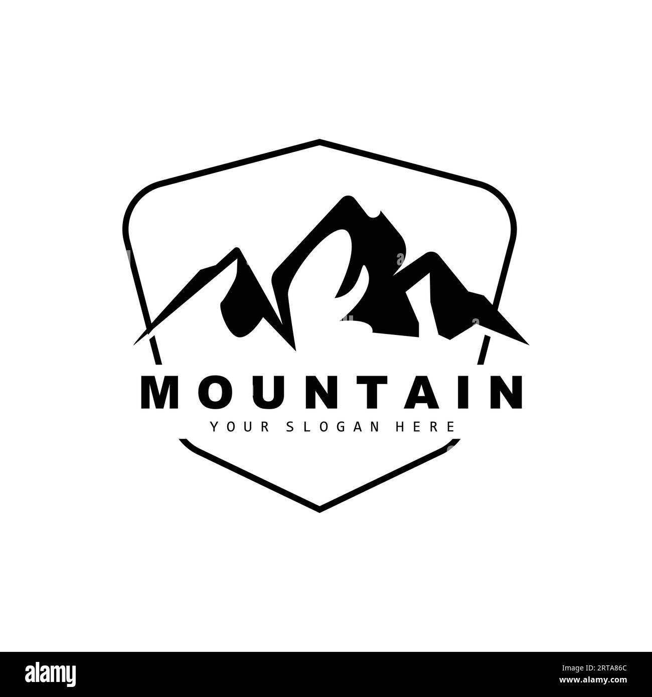 Conception de logo de montagne, Vector place pour les amoureux de la nature Hiker Illustration de Vecteur