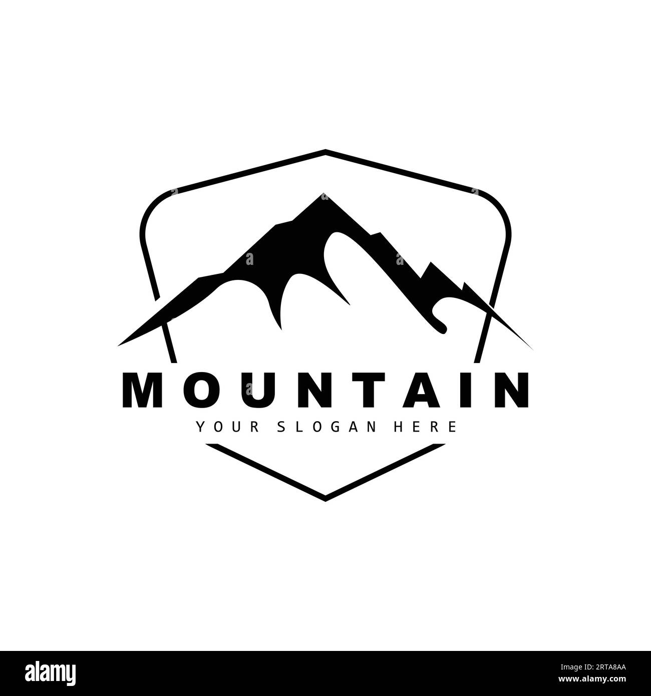 Conception de logo de montagne, Vector place pour les amoureux de la nature Hiker Illustration de Vecteur