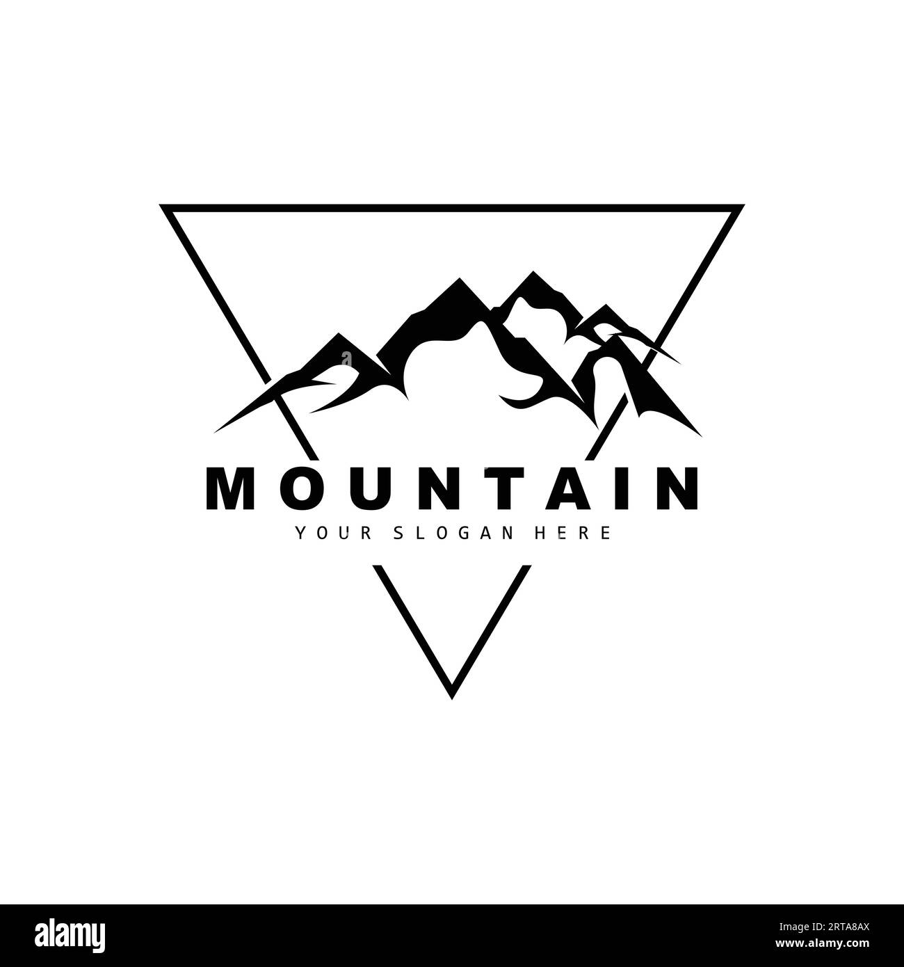 Conception de logo de montagne, Vector place pour les amoureux de la nature Hiker Illustration de Vecteur