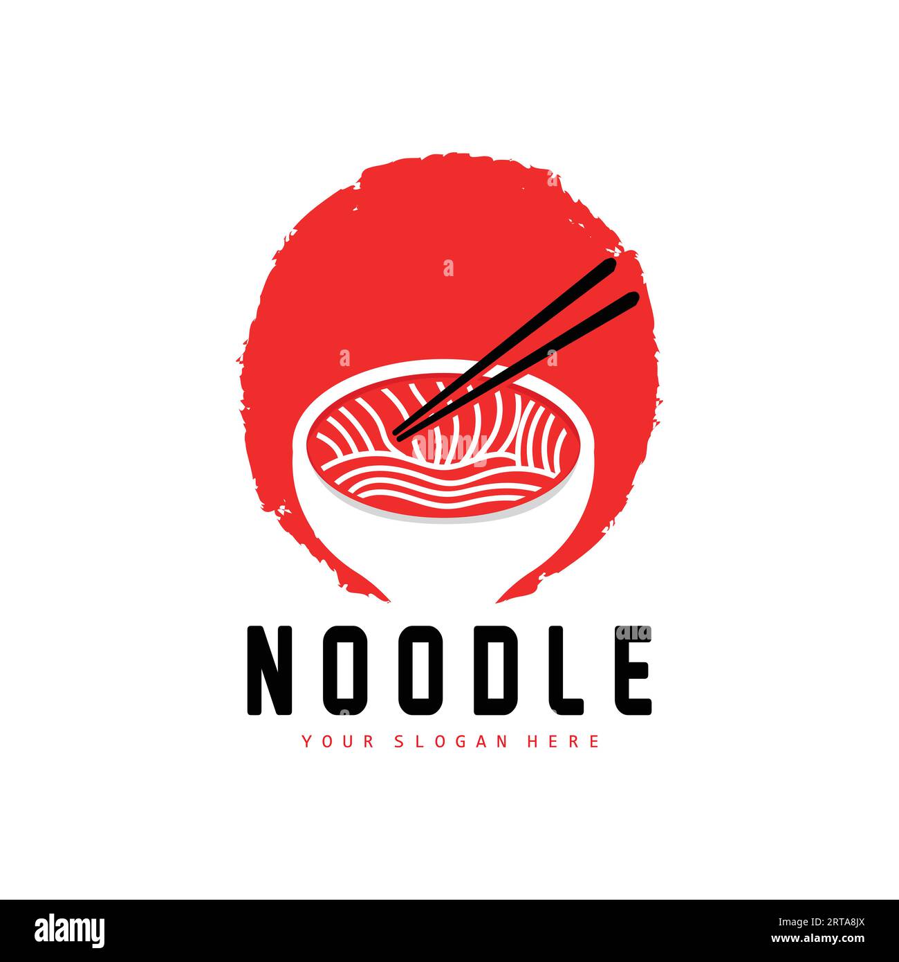 Logo de nouilles, Ramen Vector, cuisine chinoise, Fast Food Restaurant Brand Design, marque de produit, café, logo de la société Illustration de Vecteur