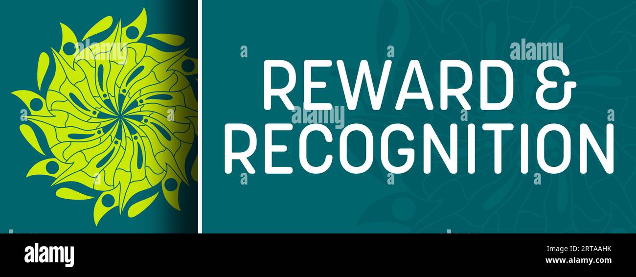 Récompense et reconnaissance Turquoise Green Mandala Design Element texte horizontal Banque D'Images