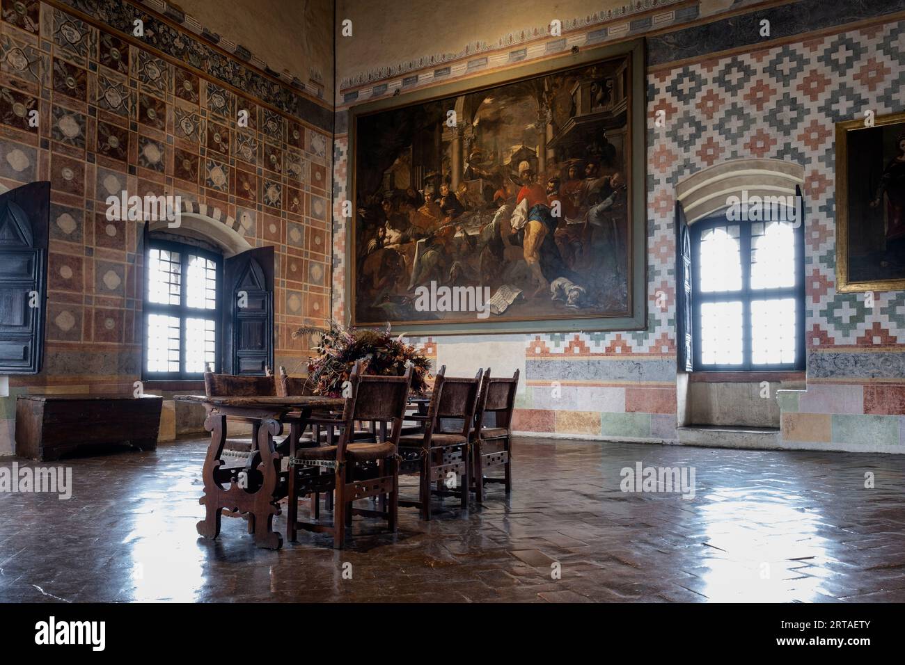 Salle des Fasti, Rocca di Angera, Angera, Lac majeur, province de Varèse, Lombardie, Italie, Europe Banque D'Images