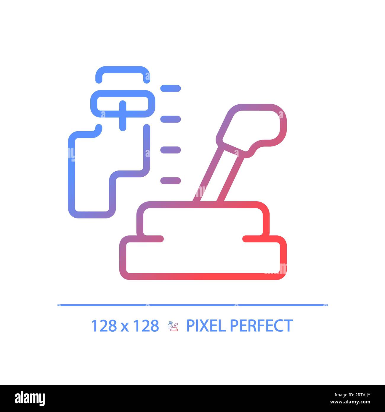 Icône de boîte de vitesses de voiture à gradient linéaire fin 2D. Illustration de Vecteur
