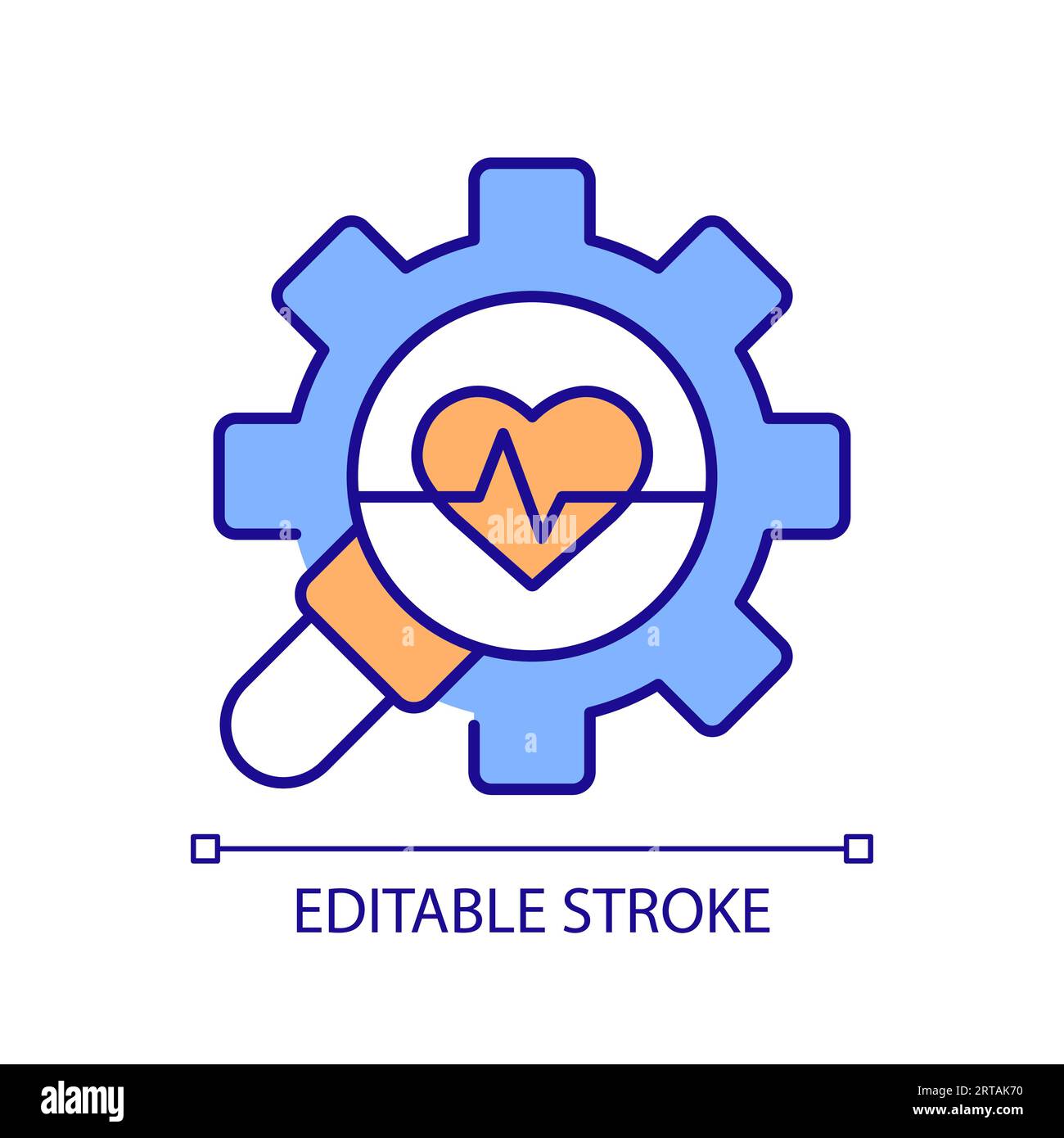 Icône d'entraînement linéaire 2D fine et colorée Illustration de Vecteur