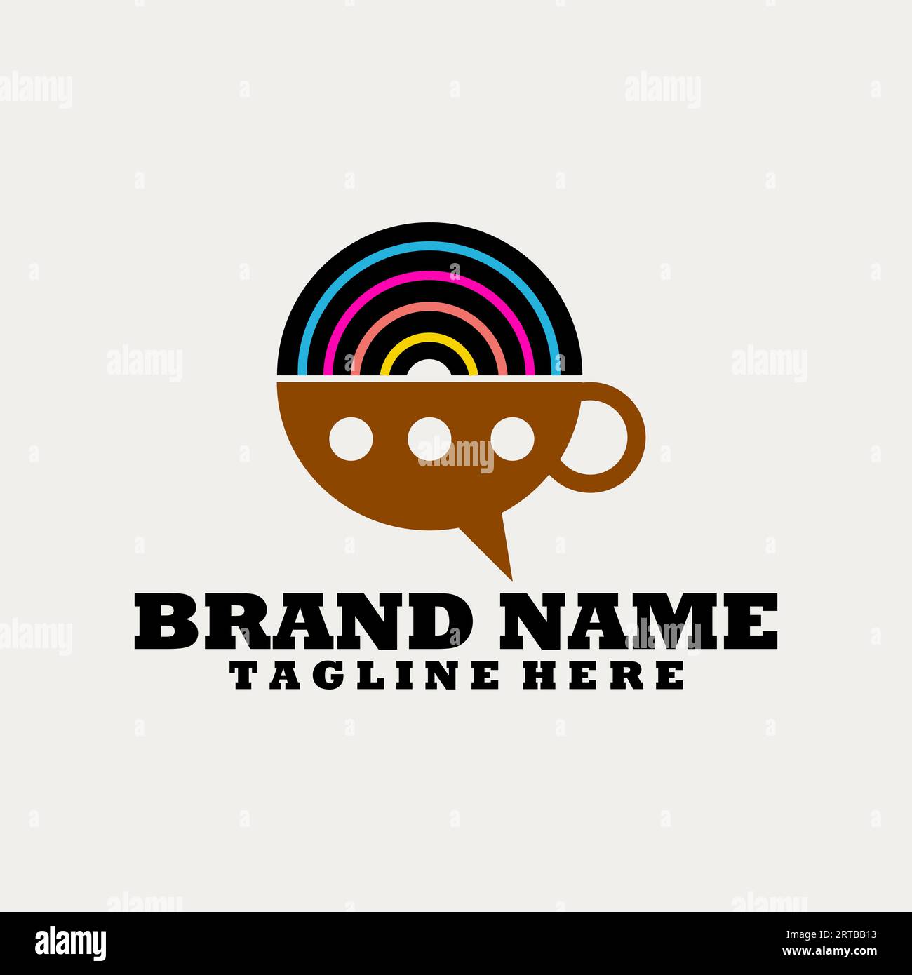 vecteur de conception de logo de parole de bulle de tasse Illustration de Vecteur