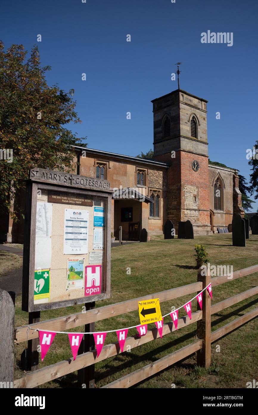 St. Mary`s Church During Ride and Stride Open Day, Cotesbach, Leicestershire, Angleterre, Royaume-Uni Banque D'Images
