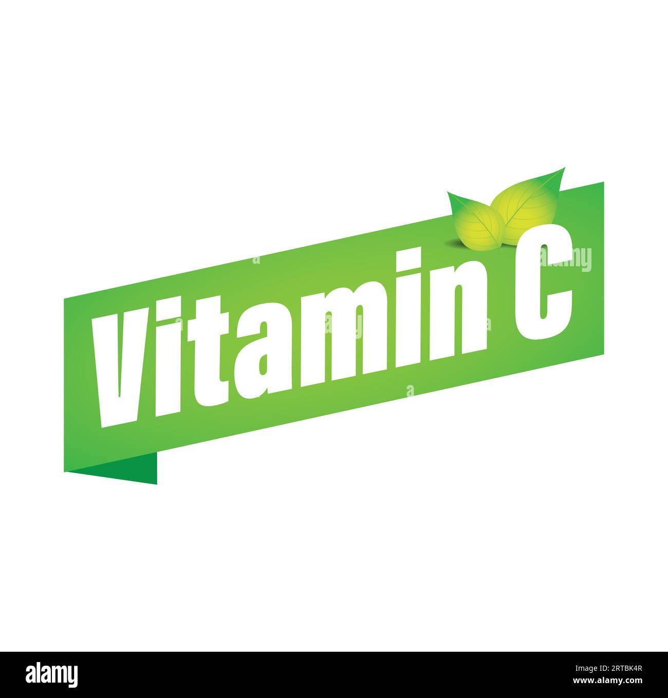 Étiquette de l'enseigne de vitamine C verte Illustration de Vecteur