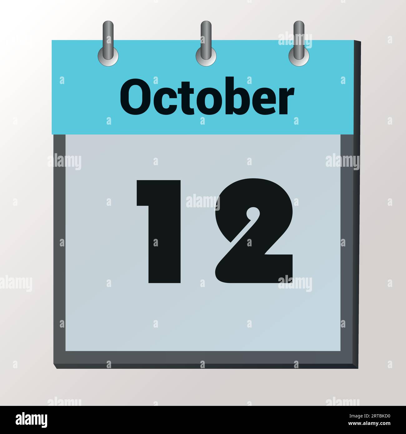 Jour sur le calendrier, format image vectorielle, octobre 12 Illustration de Vecteur