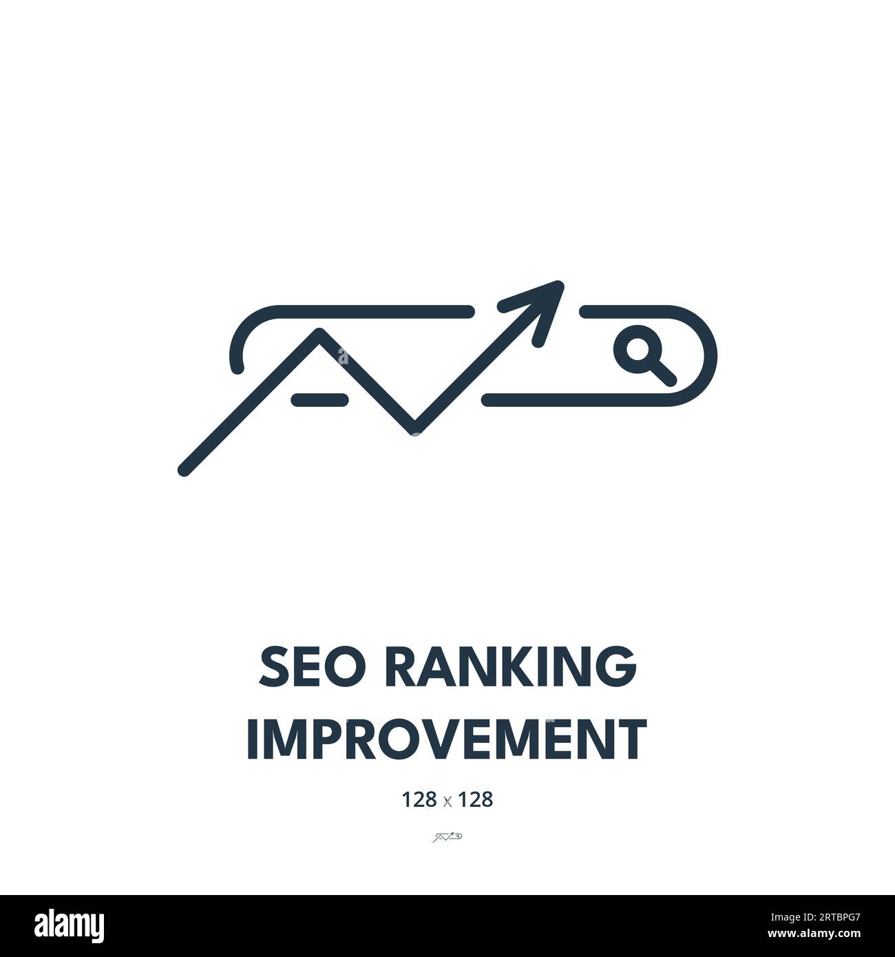 Icône d'amélioration du classement SEO. Résultats de la recherche, première place, mots-clés. Contour modifiable. Icône vecteur simple Illustration de Vecteur