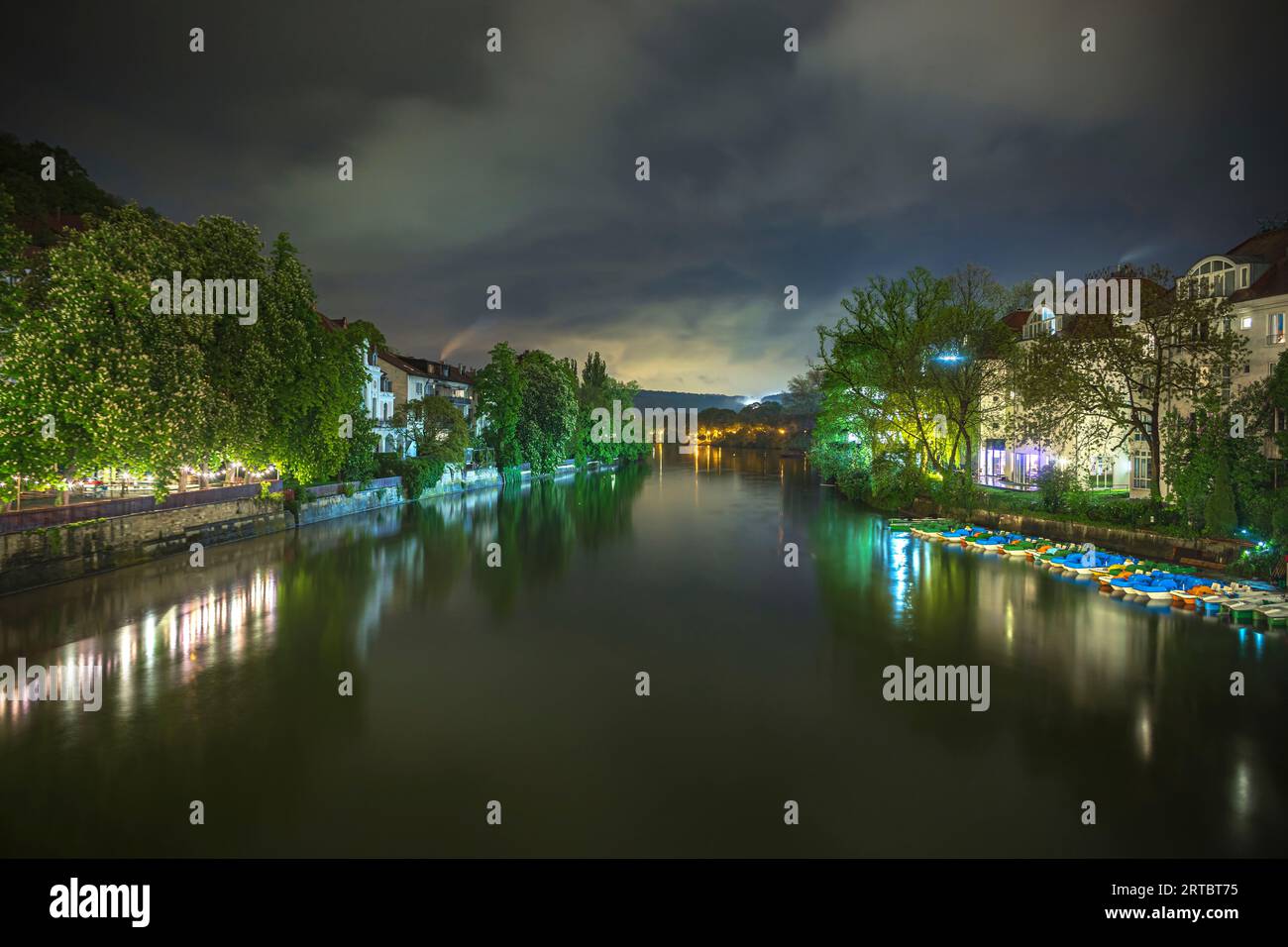 Rivière Neckar à Tubingen, Bade-Württemberg, Allemagne Banque D'Images