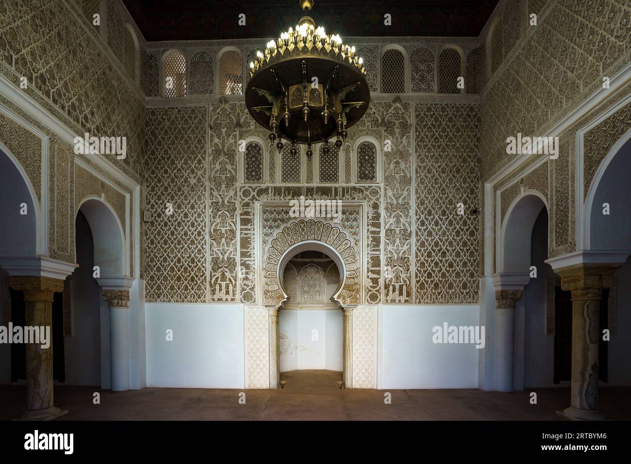 Afrique du Nord. Maroc. Marrakech. Madrasa Ben Youssef. La madrassah la plus grande et la plus importante du Maroc Banque D'Images
