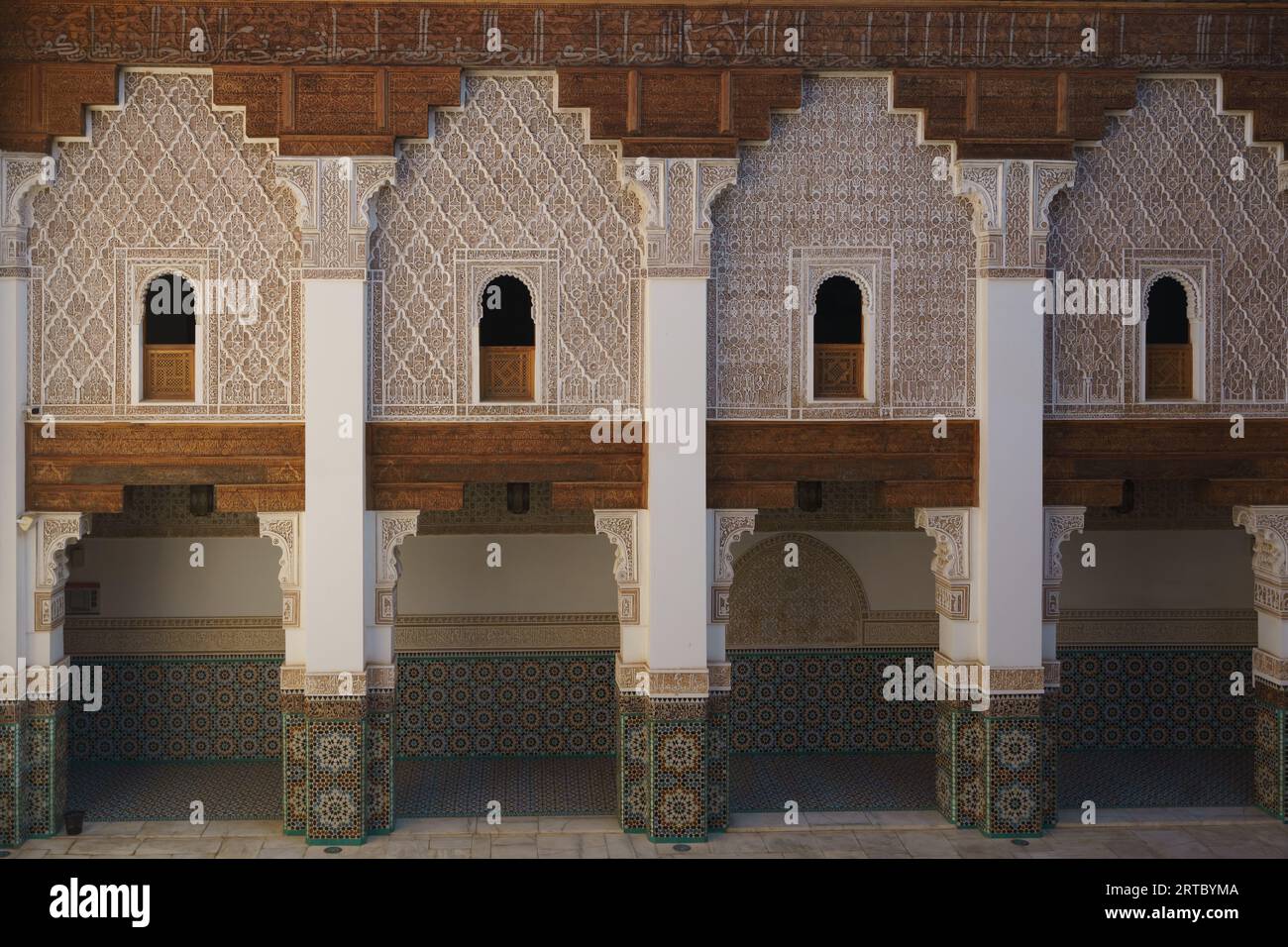 Afrique du Nord. Maroc. Marrakech. Madrasa Ben Youssef. La madrassah la plus grande et la plus importante du Maroc Banque D'Images