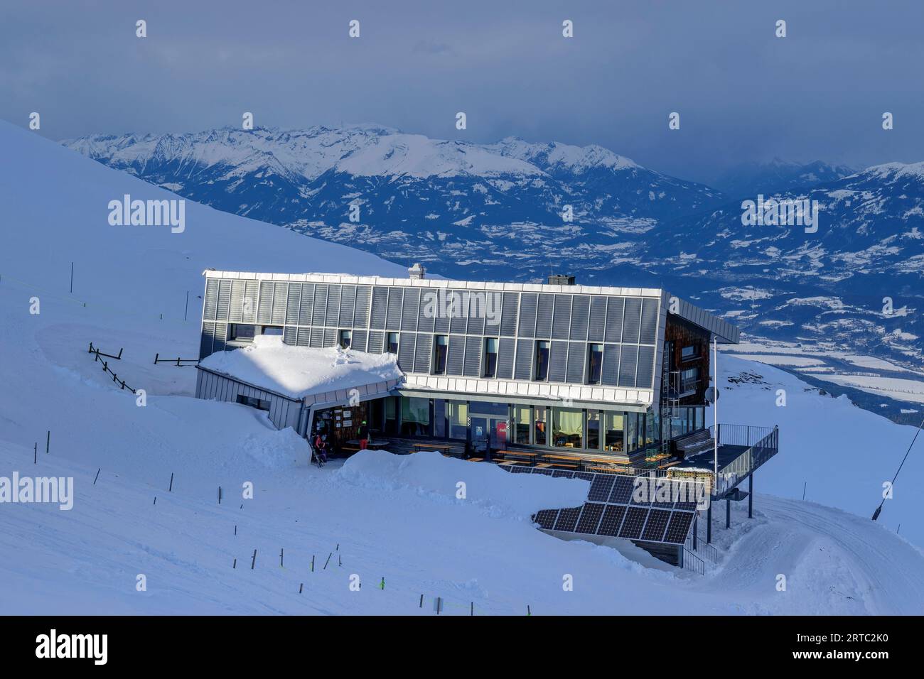 Dobratsch Summit House, de Dobratsch, Alpes de Gailtal, Carinthie, Autriche Banque D'Images