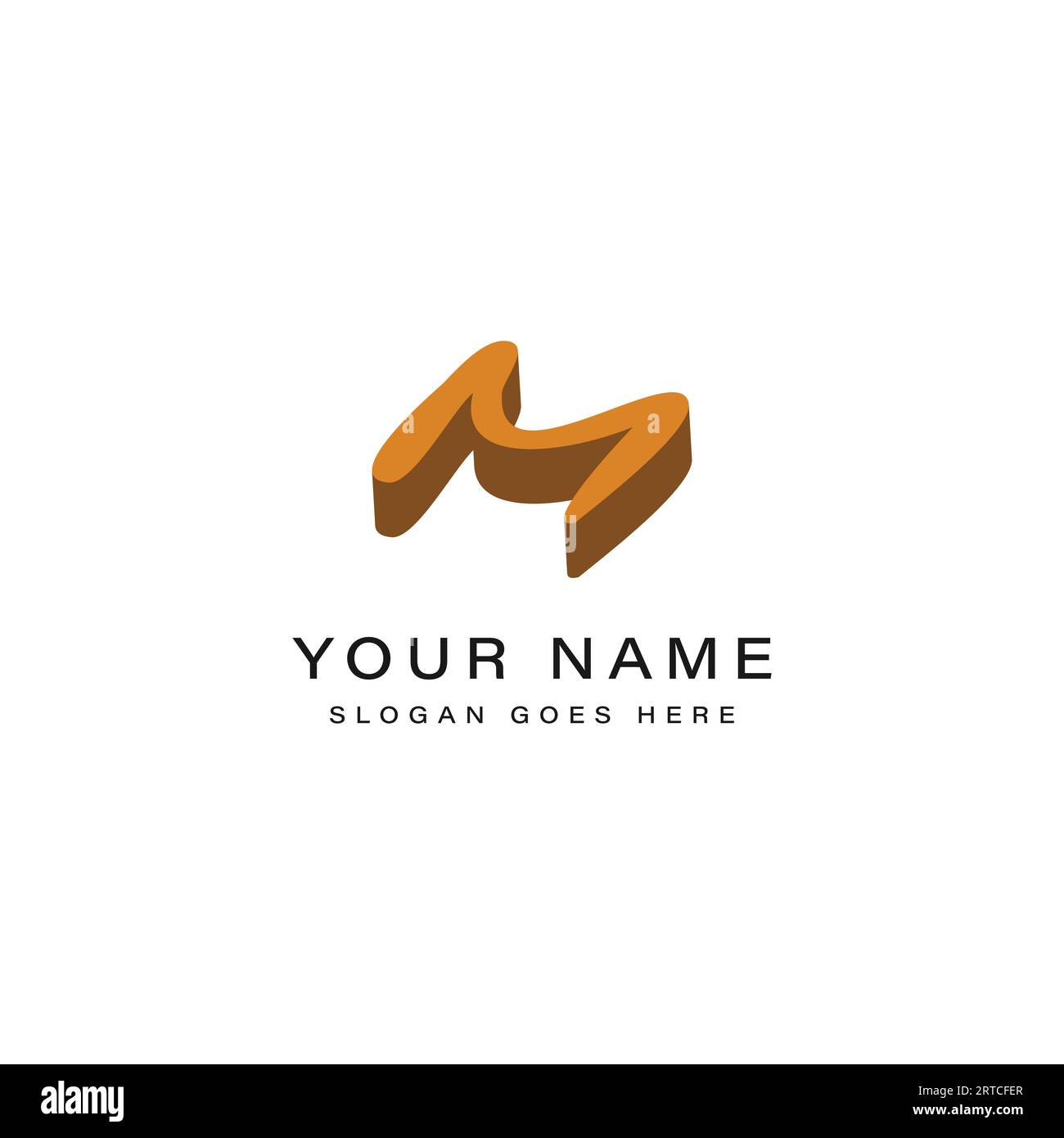 Logo lettre M en design 3D. Illustration vectorielle créative avec la forme de signature typographique et dessinatrice de l'alphabet M. Illustration de Vecteur