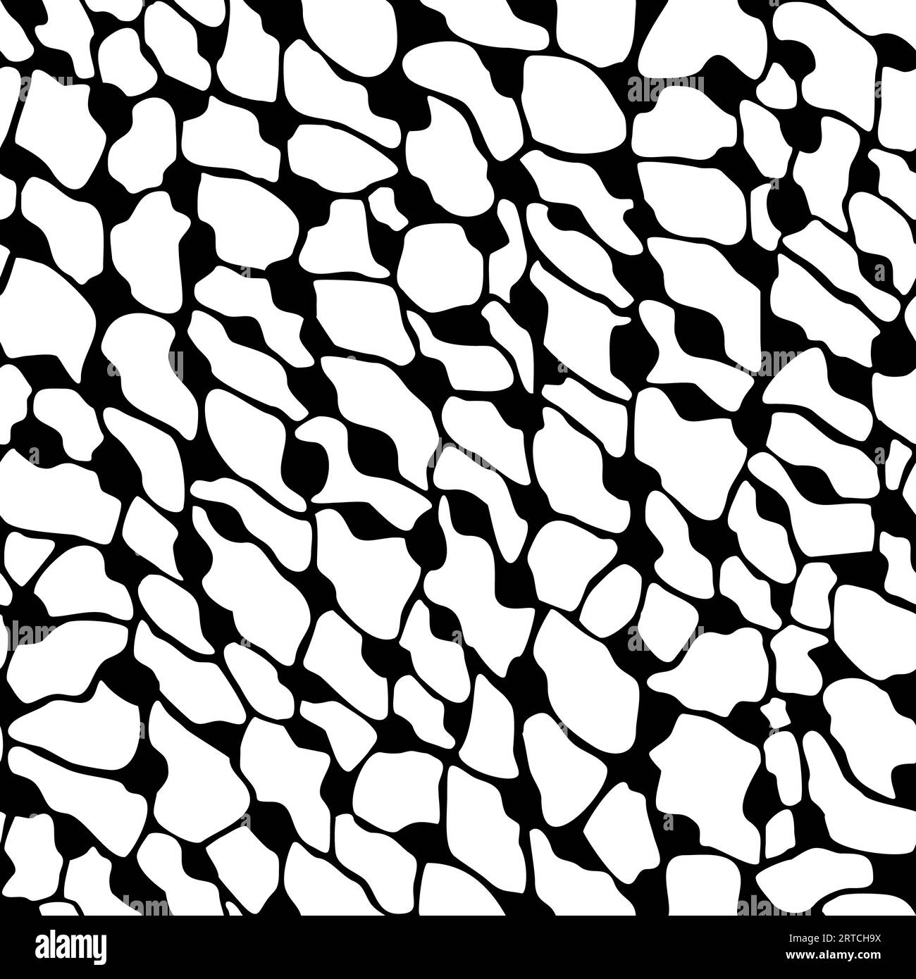 Motif sans couture avec des motifs abstraits organiques en noir et blanc Banque D'Images