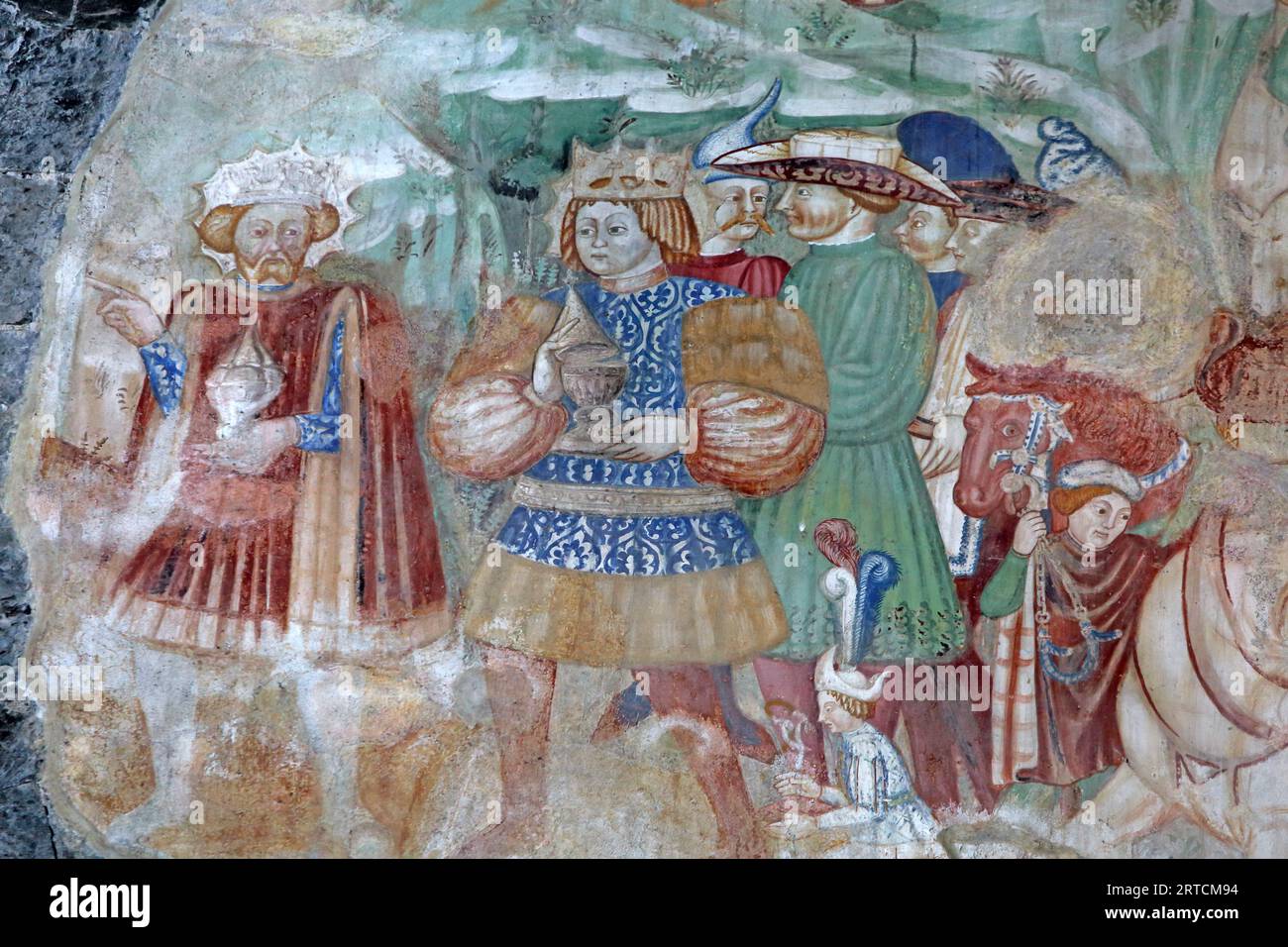 Fresques à l'intérieur de la Chiesa Santa Maria del Tiglio, Gravedona ed Uniti, lac de Côme, Lombardie, Italie Banque D'Images