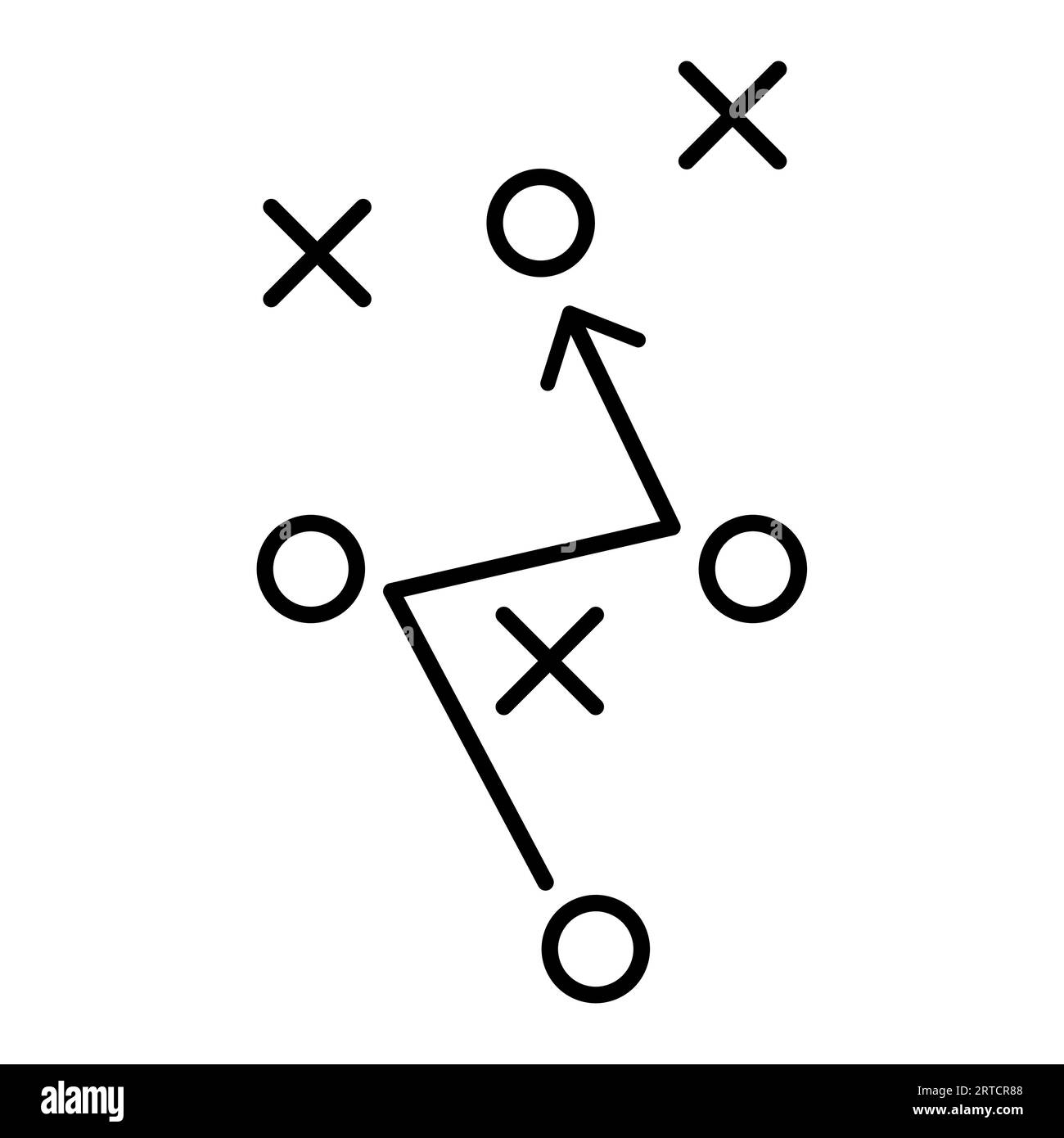 Plan de match de stratégie de terrain de football. Stratégie de l'équipe de football. Illustration vectorielle isolée sur fond blanc Illustration de Vecteur