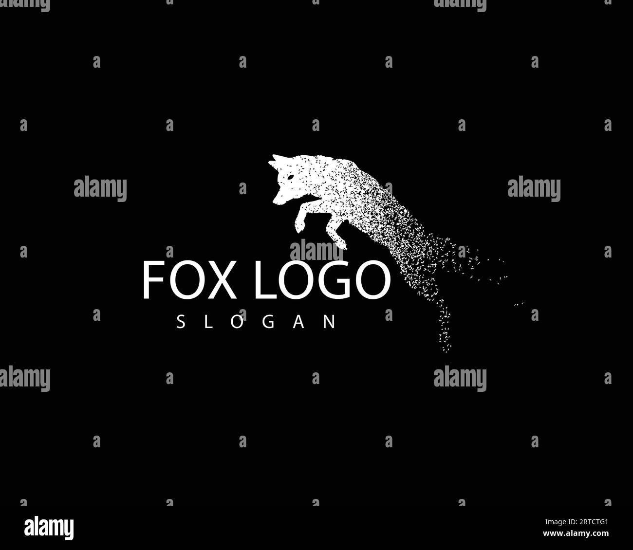 Modèle de conception de logo Wolf. Silhouette abstraite d'un loup. Vecteur de logo Fparticle Fox et modifiable Illustration de Vecteur