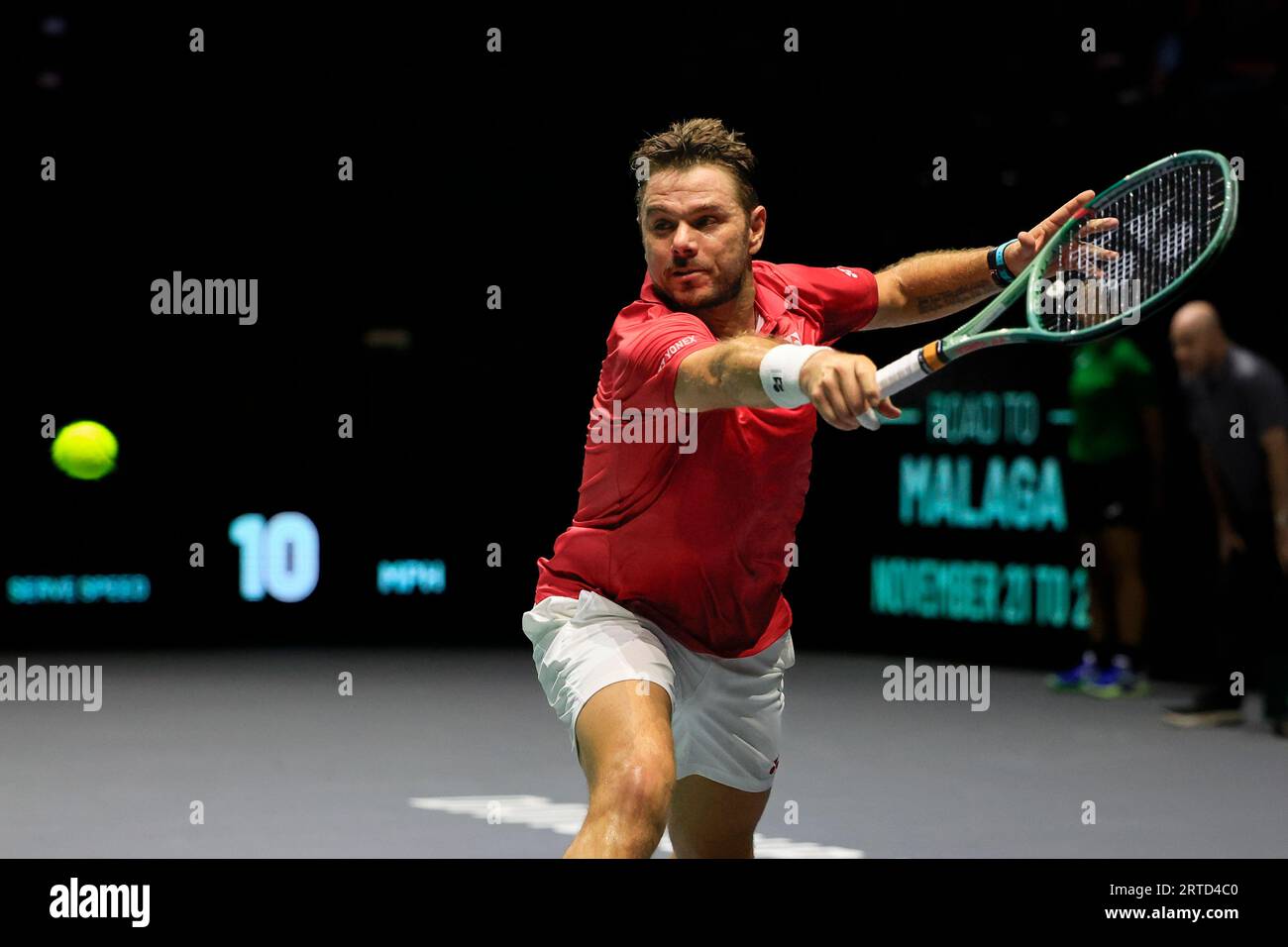 Stan Wawrinka (SUI) en action lors du match de coupe Davis France vs Suisse à Manchester AO Arena, Manchester, Royaume-Uni, le 12 septembre 2023 (photo de Conor Molloy/News Images) Banque D'Images