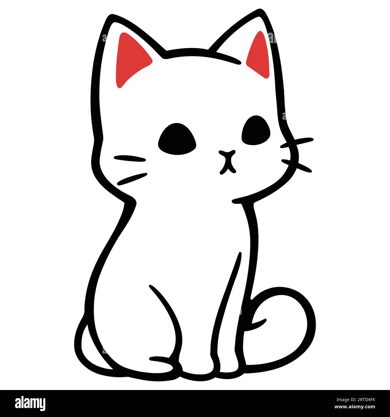 Cat simple vecteur siple noir blanc Illustration de Vecteur