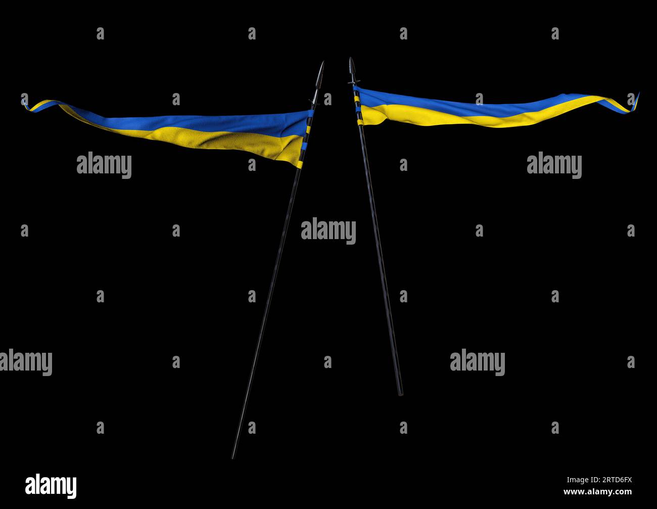 Drapeau d'État de l'Ukraine - drapeau national jaune et bleu. Un travail de conception visuelle - (rendu 3D) Banque D'Images