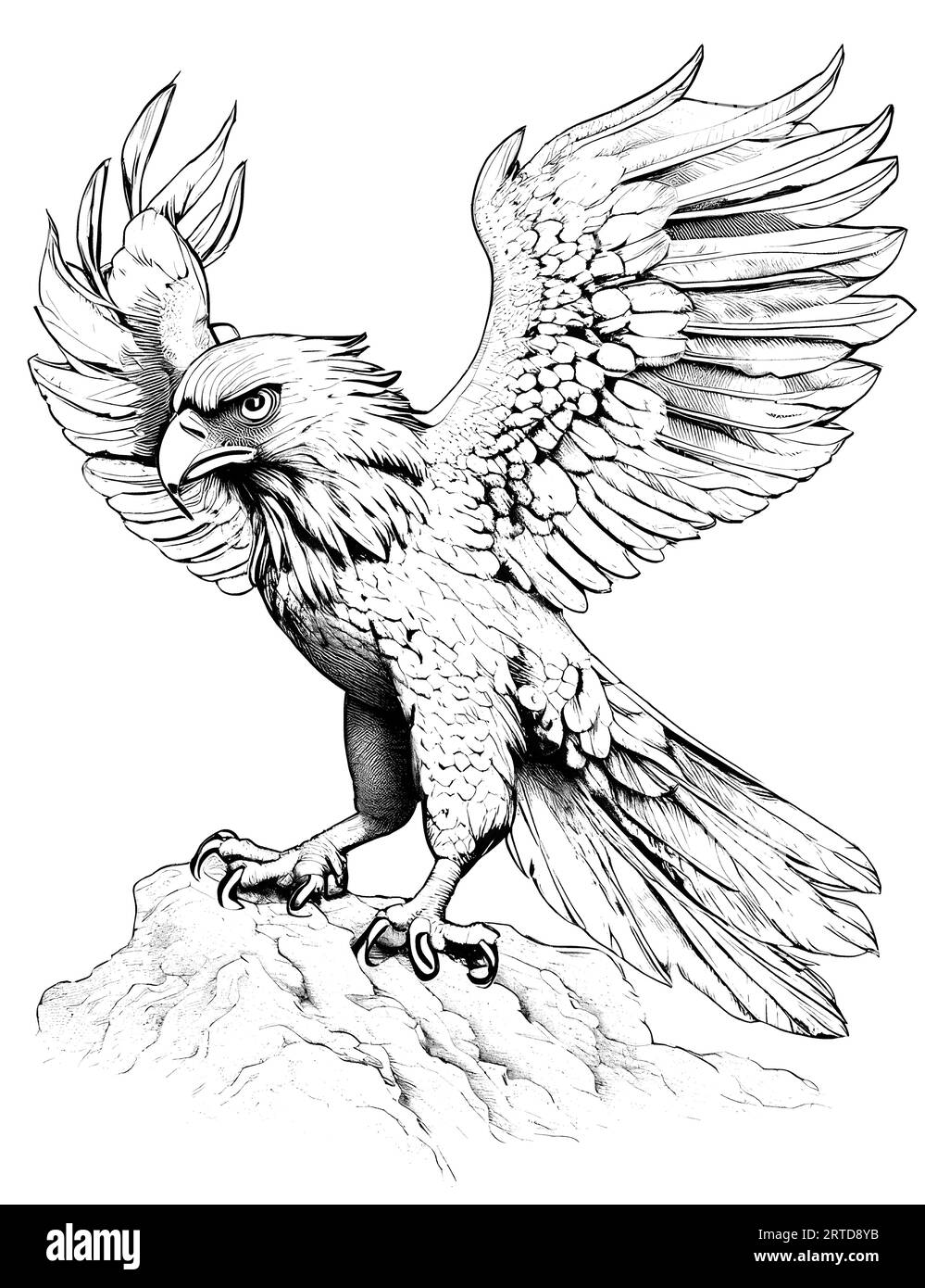 Eagle Cartoon Flying Illustration de Vecteur