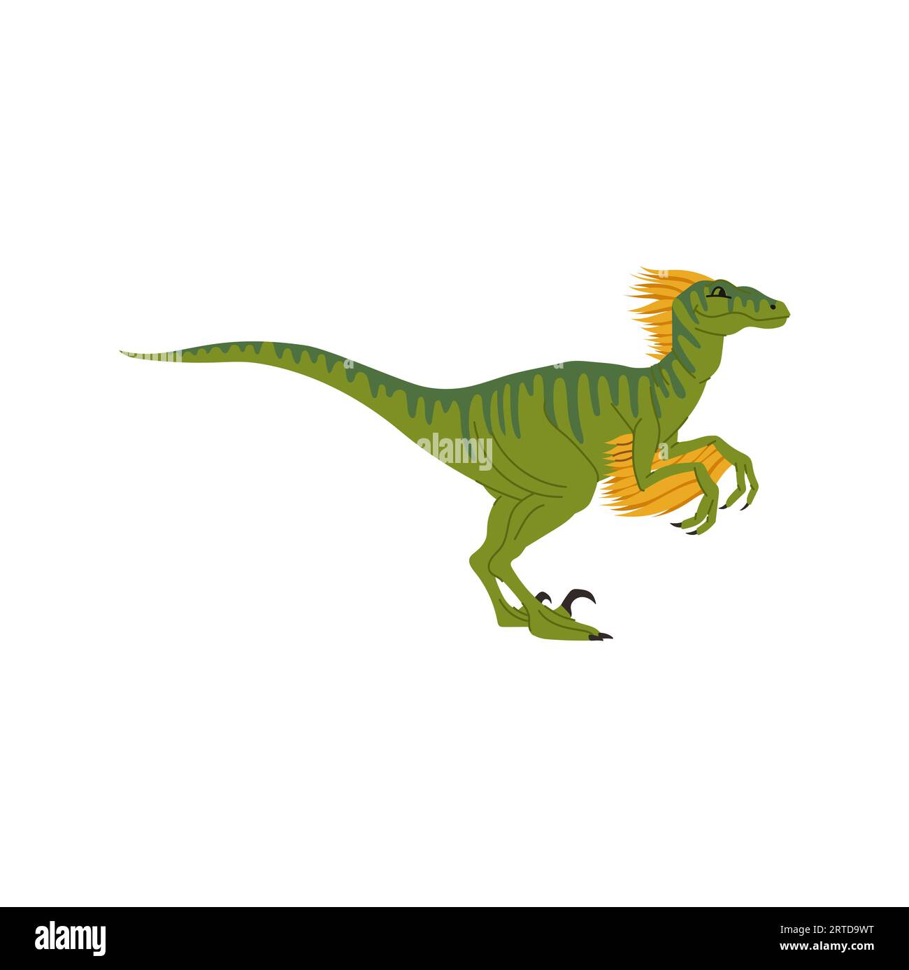Dessin animé dino isolé animal dinosaure, jouet pour enfants. Dinosaure ornithopode vecteur, modèle robot walkeri dino. Dinosaure éteint t-rex préhistorique Illustration de Vecteur