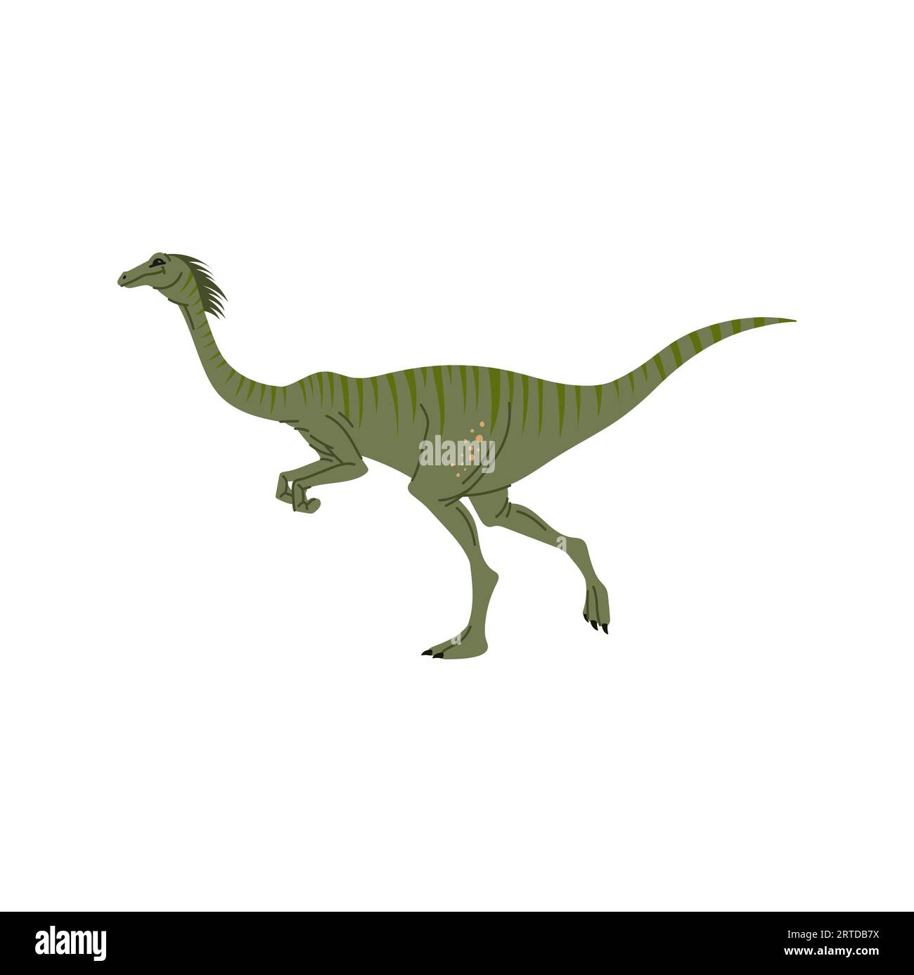 Troodon T-rex vert personnage de dinosaure de dessin animé isolé. Vecteur dino T-rex, théropode éteint bébé rapace animal préhistorique Illustration de Vecteur