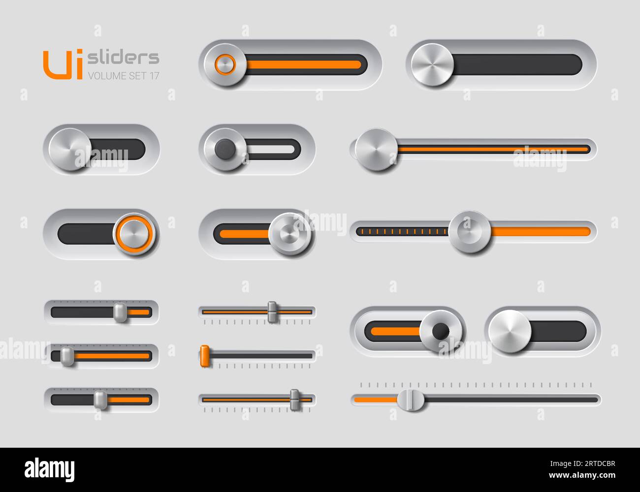 Boutons de la barre coulissante de l'interface utilisateur avec boutons ...