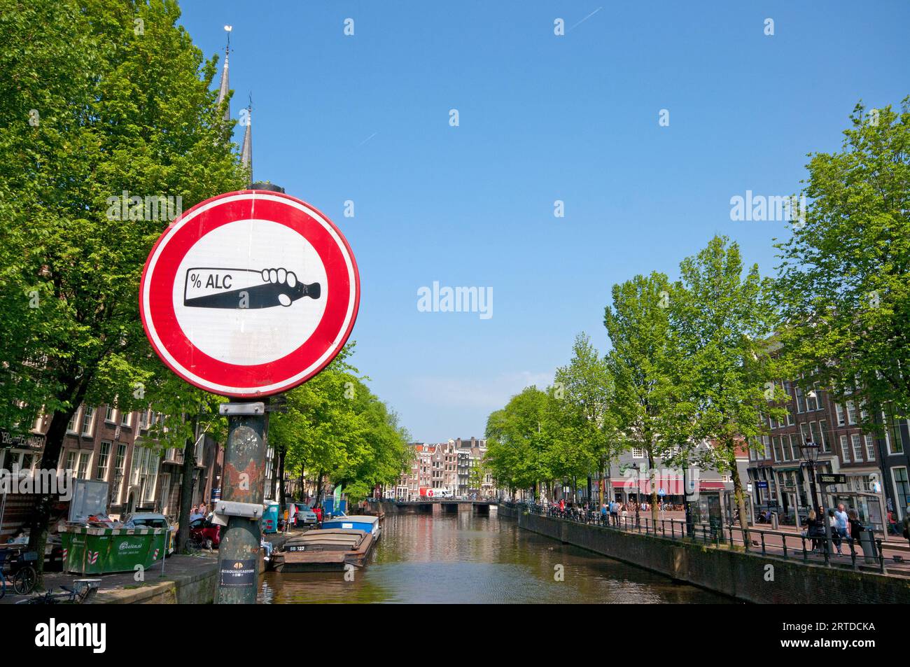 Signe pas de consommation d'alcool à Amsterdam, pays-Bas Banque D'Images
