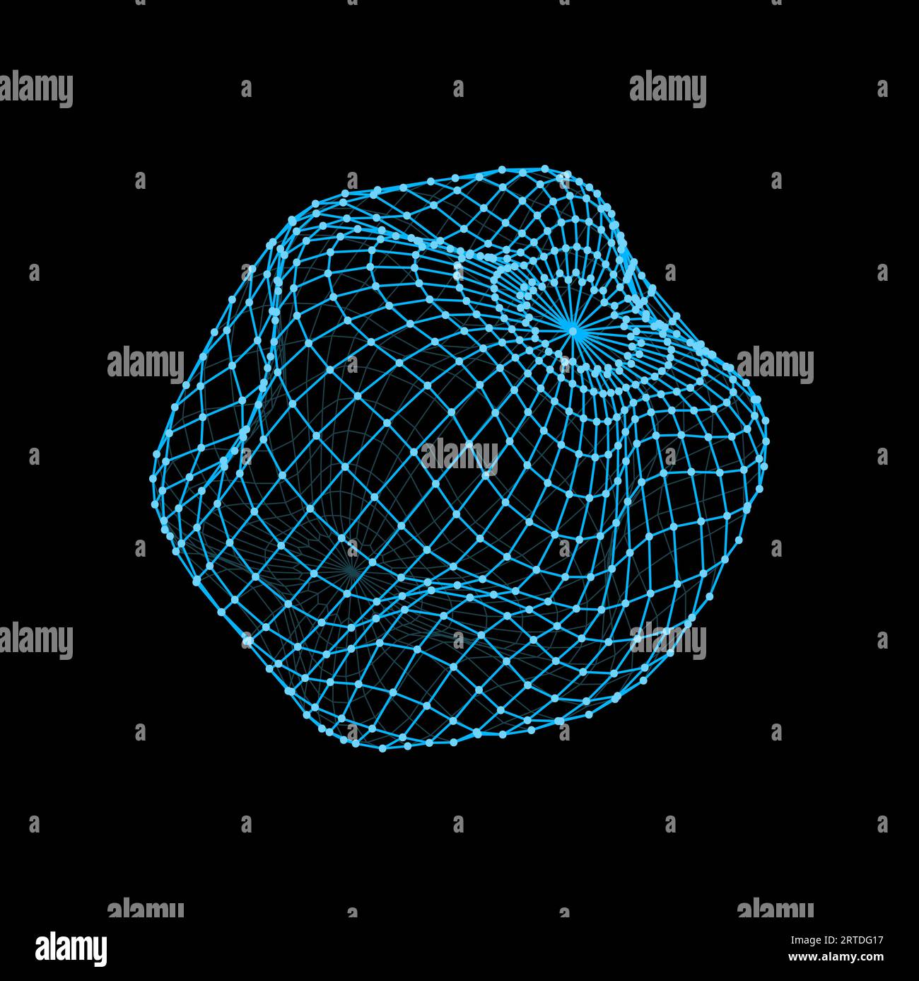 sphère futuriste 3d et forme de boule de polygone. Balle 3d de Cyberspace, structure vectorielle géométrique futuriste ou forme de sphère, hologramme de ligne de fil bleu de technologie numérique. Boule de visualisation de données filaires Illustration de Vecteur