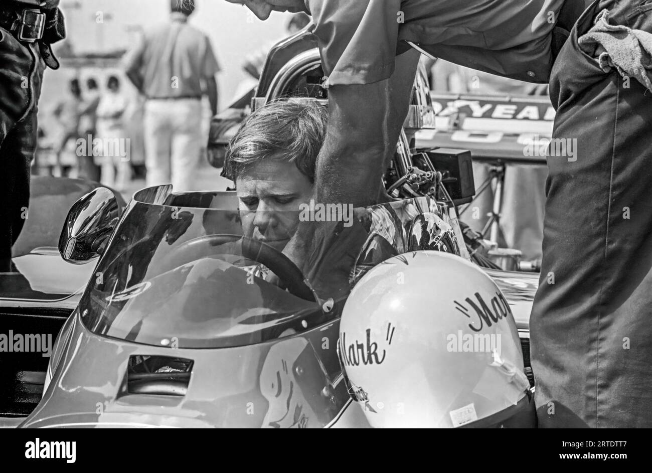 Mark Donohue dans une Lola T330-AMC de Penske Racing au Watkins Glen SCCA L&M Formula 5000 1973, Started 8e, a terminé 4e. Banque D'Images