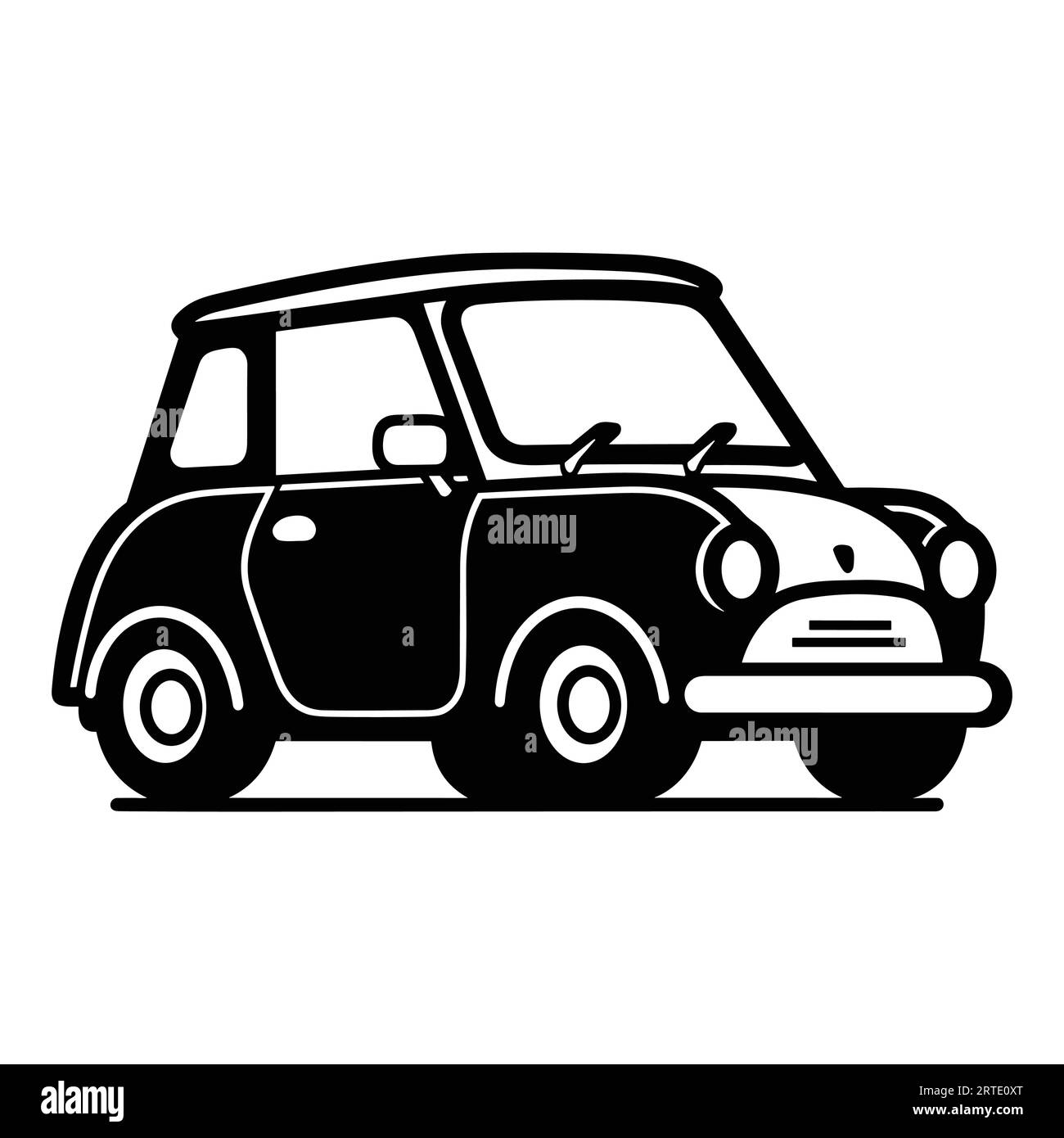 Illustration vectorielle d'icône monochrome de voiture simple Illustration de Vecteur