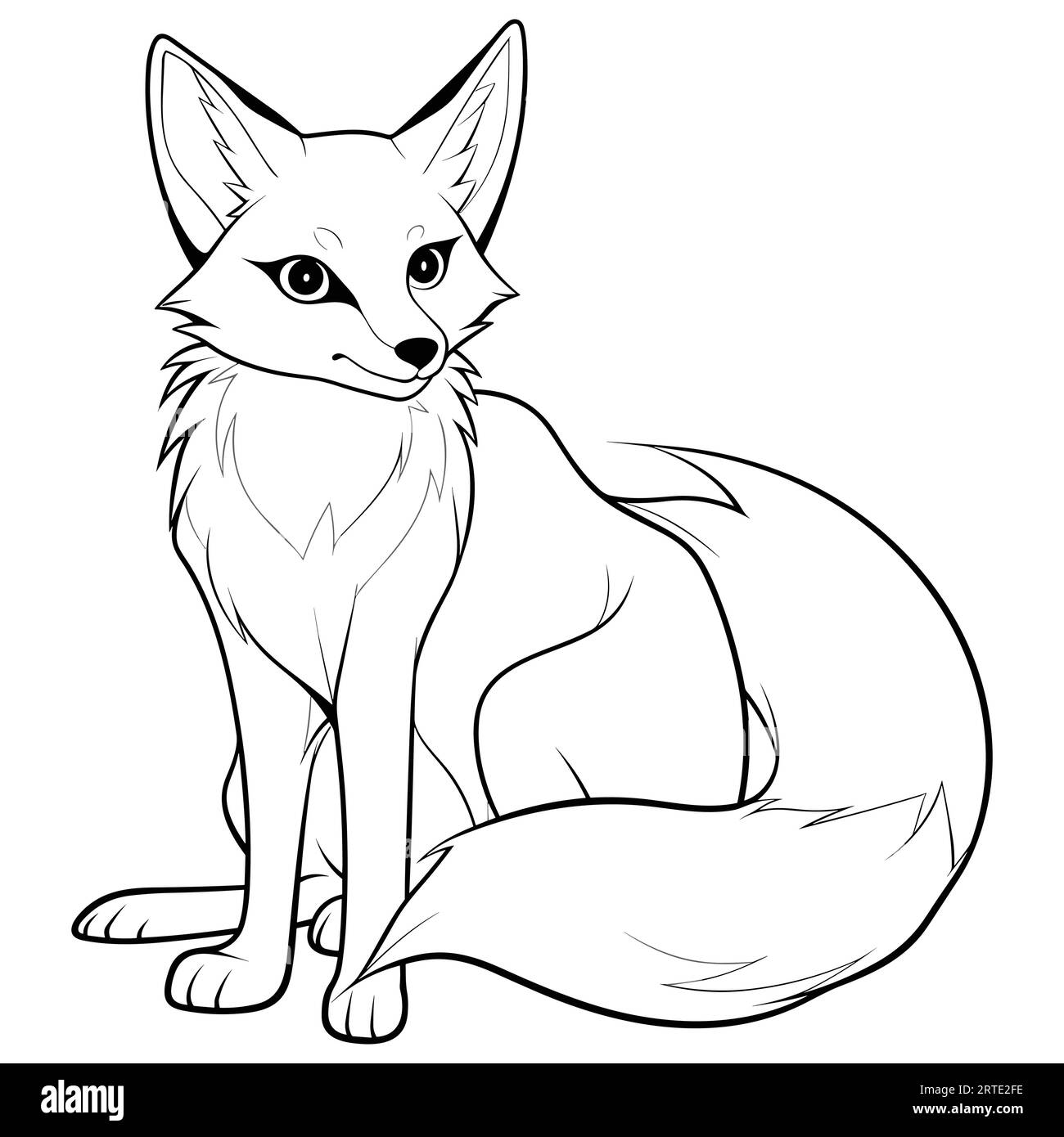 Fox simple vecteur simple noir et blanc Illustration de Vecteur