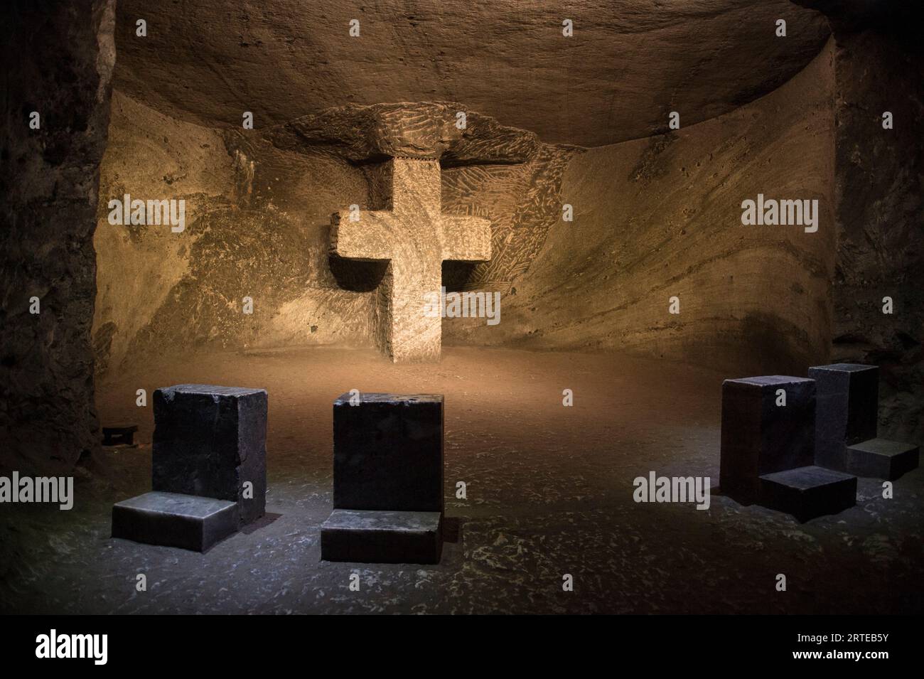 Cathédrale de sel de Zipaquira, église catholique romaine souterraine construite dans les tunnels d'une mine de sel ; Zipaquira, Cundinamarca, Colombie Banque D'Images