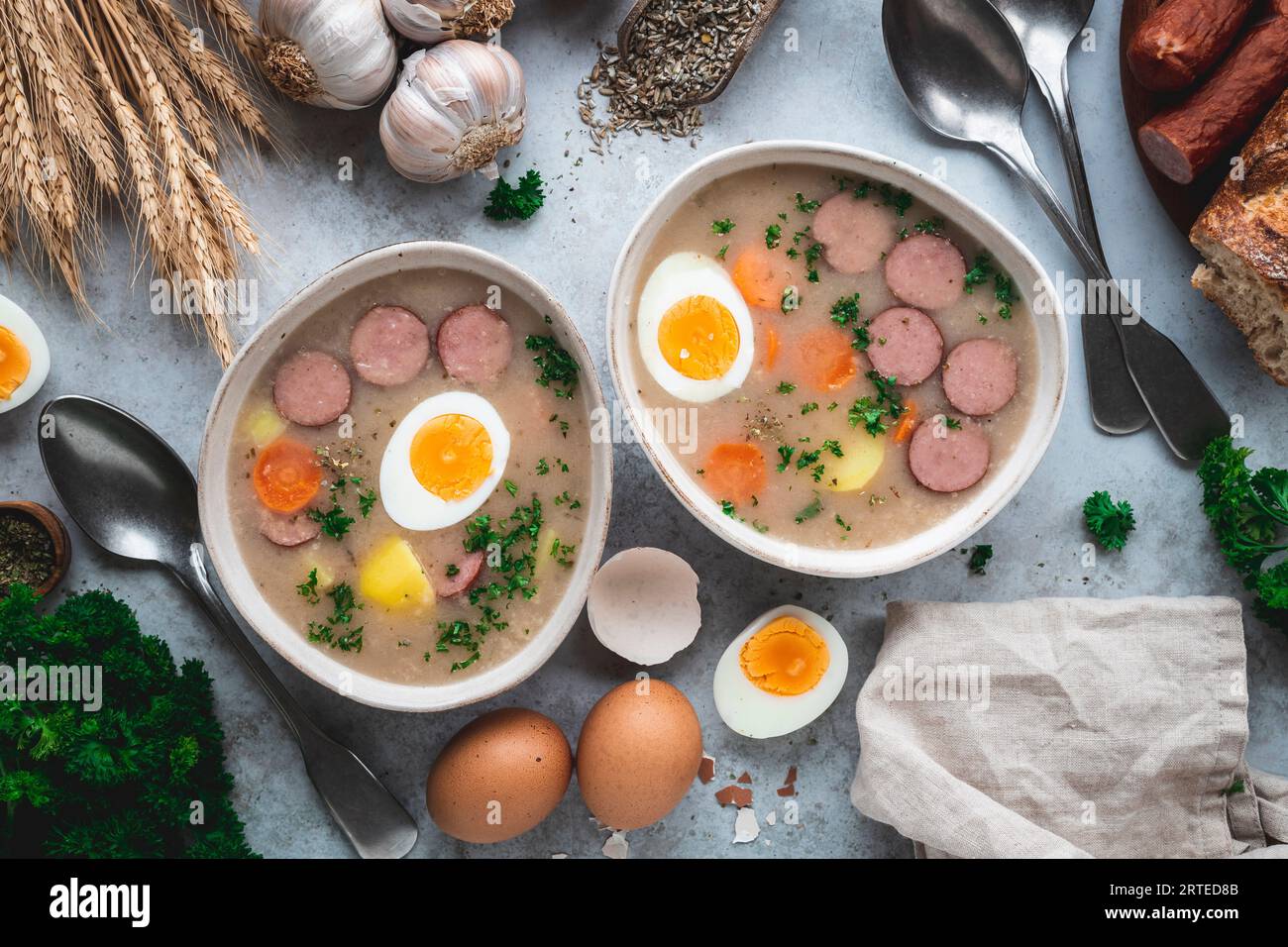 Zurek - soupe polonaise de Pâques Banque D'Images
