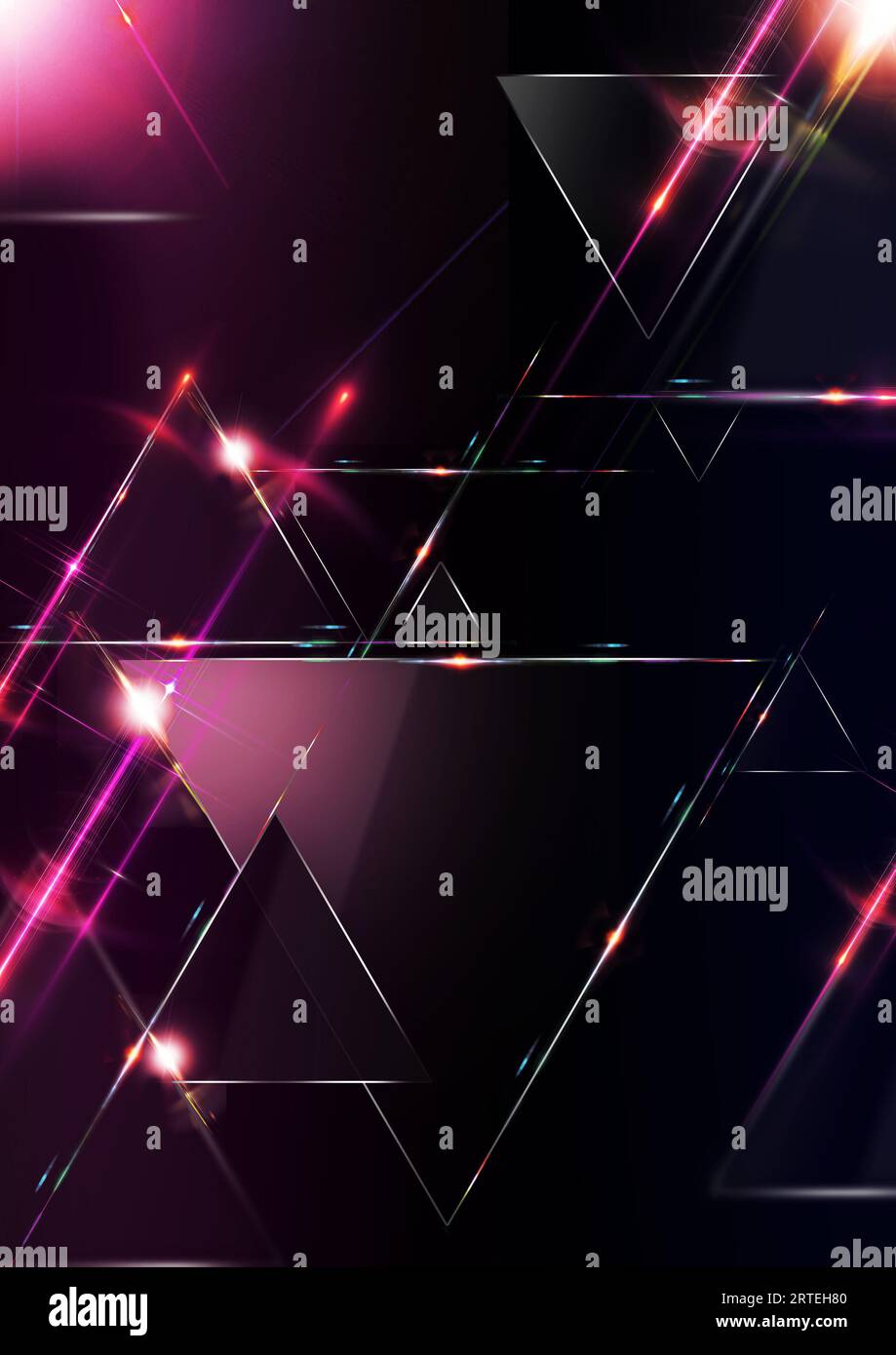 Fond abstrait, triangles brillants brillants, Banque D'Images